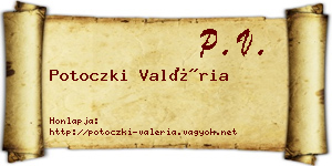 Potoczki Valéria névjegykártya